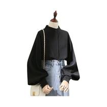 Blusa Feminina De Manga Longa Com Gola Alta, Camisa Solta Para Primavera E Outono, Estilo Lady