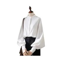 Blusa Feminina De Manga Longa Com Gola Alta, Camisa Solta Para Primavera E Outono, Estilo Lady