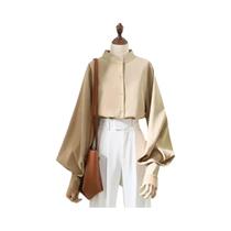 Blusa Feminina De Manga Longa Com Gola Alta, Camisa Solta Para Primavera E Outono, Estilo Lady