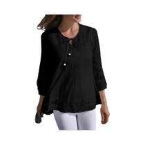 Blusa Feminina De Verão Com Renda E Patchwork, Estilo Boêmio, Manga 3/4, Casual, Vazada, Túnica, Blusa Feminina De Verão Com Renda E Patchwork, Estilo Boêmio, Manga 3/4, Casual, Vazada, Túnica,