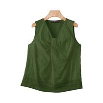 Blusa Feminina De Verão Em Renda Crochê Sem Mangas Com Decote Em V, Top Bordado Com Recortes Para
