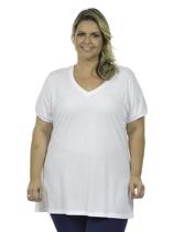 Blusa Feminina Decote V Malha Fria Plus Size Fenomenal (sem elasticidade)