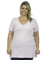 Blusa Feminina Decote V Malha Fria Plus Size Fenomenal (sem elasticidade)