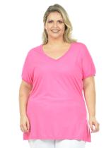 Blusa Feminina Decote V Malha Fria Plus Size Fenomenal (sem elasticidade)