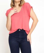 Blusa Feminina Decote V Manga Curta Marisa-67424 Blusa Feminina Decote V Manga Curta Marisa-67424