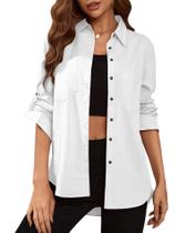 Blusa feminina Deer Lady com botões branca M casual Blusa feminina Deer Lady com botões branca M casual