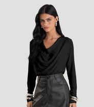 Blusa Feminina Degagê em Malha de Viscose Dianna Preto