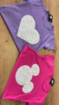 Blusa feminina detalhe coração pink