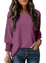 Blusa feminina Dokotoo plus size roxa escura manga 3/4 M