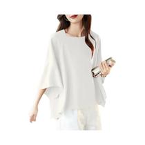 Blusa Feminina Dolman - Manga 3/4, Gola Redonda, Soltinha e Elegante para Escritório