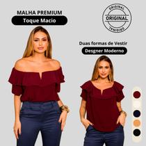 Blusa Feminina Duas Formas De Usar Elegante P Ao G3 Premium
