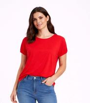 Blusa Feminina Elástico Nas Mangas Infinita Cor Vermelho Blusa Feminina Elástico Nas Mangas Infinita Cor Vermelho