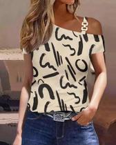 Blusa Feminina Elegante com Decote V e Babados - Manga Curta - Casual e Boêmia