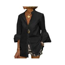 Blusa Feminina Elegante com Decote V e Manga Flare - Ideal para Escritório e Casual Blusa Feminina Elegante com Decote V e Manga Flare - Ideal para Escritório e Casual