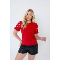 Blusa feminina elegante manga bufante princesa silkada varias cores evangelica