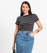 Blusa Feminina em Cotton Leve Rovitex Preto Blusa Feminina em Cotton Leve Rovitex Preto