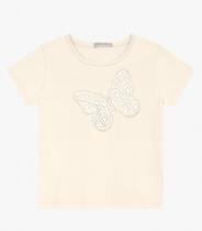 Blusa feminina em Cotton Leve Trick Nick Off White