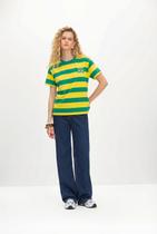 Blusa feminina em malha listrada da copa Essendi