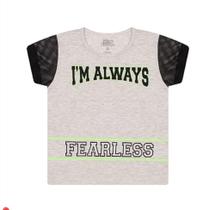 Blusa feminina em meia malha com telinha na manga