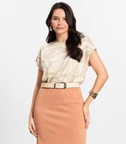 Blusa Feminina em Viscotorcion Rovitex Bege