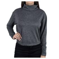 Blusa Feminina Emilia Ferrara Cropped Gola Alta Cinza - 0129 Blusa Feminina Emilia Ferrara Cropped Gola Alta Cinza - 0129