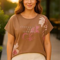 Blusa Feminina Essência que Ilumina em Viscose Crepe Cereja Rosa