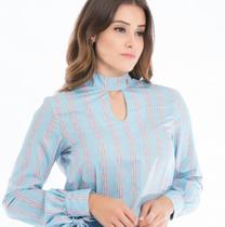 Blusa Feminina Estampa Corrente com Amarração Via Tolentino