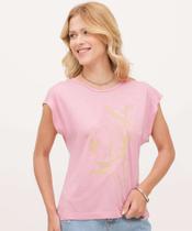 Blusa Feminina Estampa Flores Manga Curta Marisa-03016