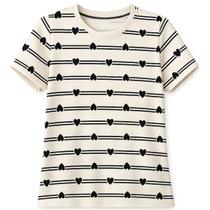 Blusa Feminina Estampada Coração Camiseta Manga Curta Gola Redonda Tecido Fresco e Confortável Ideal