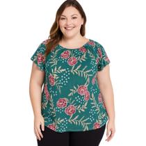 Blusa Feminina Estampada Malha Fria Senhoras Plus