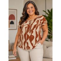 Blusa Feminina Estampada Malha Fria Senhoras Plus Blusa Feminina Estampada Malha Fria Senhoras Plus