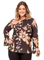 Blusa Feminina Estampada Manga Longa Blusa Feminina Estampada Manga Longa