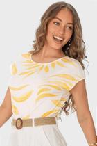 Blusa Feminina Estampada Manga Sem Cava Em Viscose