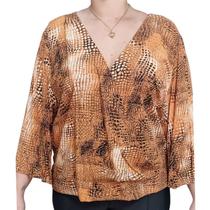 Blusa Feminina Estampada Mel e Canela Plus Size Blusa Feminina Estampada Mel e Canela Plus Size