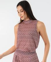 Blusa Feminina Estampada Sem Manga Marisa Vinho-73242