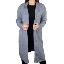 Blusa Feminina Facinelli By Mooncity Cardigan Longo Tricot Cinza - 651005 Blusa Feminina Facinelli By Mooncity Cardigan Longo Tricot Cinza - 651005