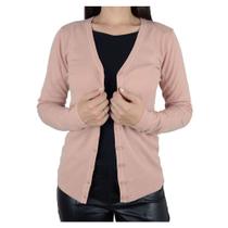 Blusa Feminina Facinelli By Mooncity Cardigan Rosa Claro - 6