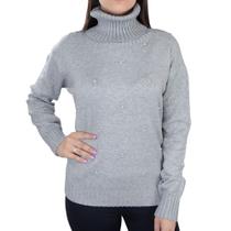 Blusa Feminina Facinelli By Mooncity Gola Alta Cinza 650954