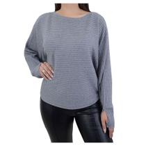Blusa Feminina Facinelli By Mooncity Oversized Cinza 651111 Blusa Feminina Facinelli By Mooncity Oversized Cinza 651111