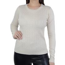 Blusa Feminina Facinelli By Mooncity Tricot Bege Areia - 651