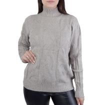 Blusa Feminina Facinelli By Mooncity Tricot Bege kaki 650951