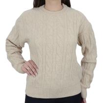 Blusa Feminina Facinelli By Mooncity Tricot Bege Off - 65123