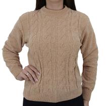 Blusa Feminina Facinelli By Mooncity Tricot Camel - 651242 Blusa Feminina Facinelli By Mooncity Tricot Camel - 651242