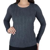 Blusa Feminina Facinelli By Mooncity Tricot Cinza - 651258 Blusa Feminina Facinelli By Mooncity Tricot Cinza - 651258