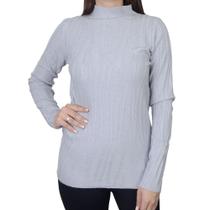 Blusa Feminina Facinelli By Mooncity Tricot Cinza Claro - 650935