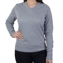 Blusa Feminina Facinelli By Mooncity Tricot Cinza Claro 6510