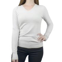 Blusa Feminina Facinelli By Mooncity Tricot Gola V Branca - 6500923