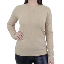 Blusa Feminina Facinelli By Mooncity Tricot Kaqui - 650930