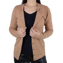Blusa Feminina Facinelli Cardigan Tricot Bege Camel - 651179