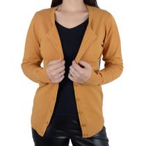 Blusa Feminina Facinelli Cardigan Tricot Mostarda - 651179